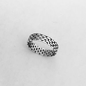 Sterling Silver Link Men’s Ring, Silver Link Band